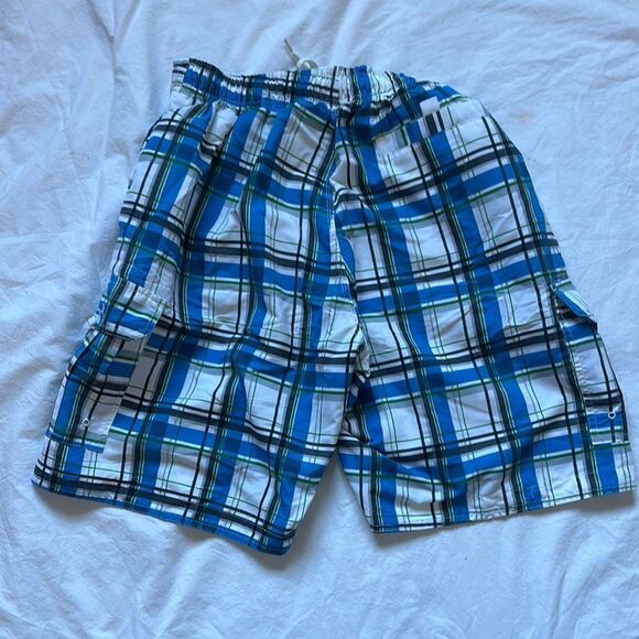 Panama Jack Blue and White Swim Trunks with Adjustable Waistband - Picture 3 of 5